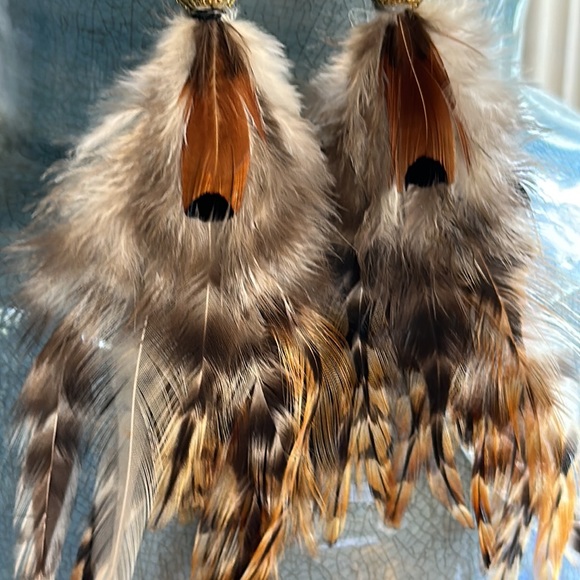 New Boho Brown Pheasant Feather Earrings 🪶 - Picture 5 of 10
